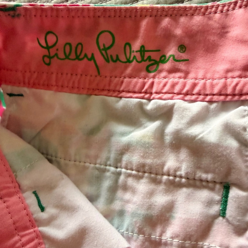 Lilly Pulitzer Callahan Womens Green Pink Floral Starfish Tropical Shorts Size 2 - Picture 7 of 8